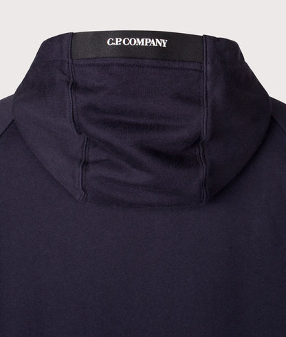 Cp Company 025A Diagonal Raised Lens Full Zip Hoodie In Navy
