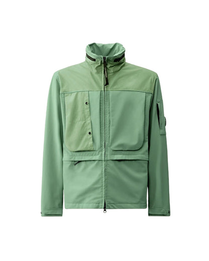 Cp Company Gd Shell Mixed Jacket In Green Bay