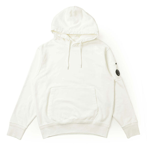 Cp Company 099A Brushed Emerised Resist Dyed Lens Hoodie In White