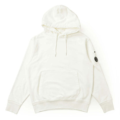 Cp Company 099A Brushed Emerised Resist Dyed Lens Hoodie In White