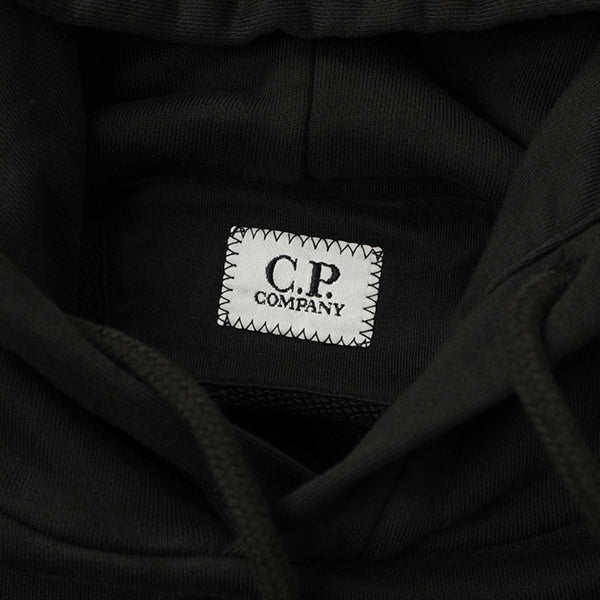 Cp Company 099A Brushed Emerised Resist Dyed Lens Hoodie In Black