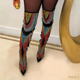 Load image into Gallery viewer, Glamor crystal boots (Black multi)