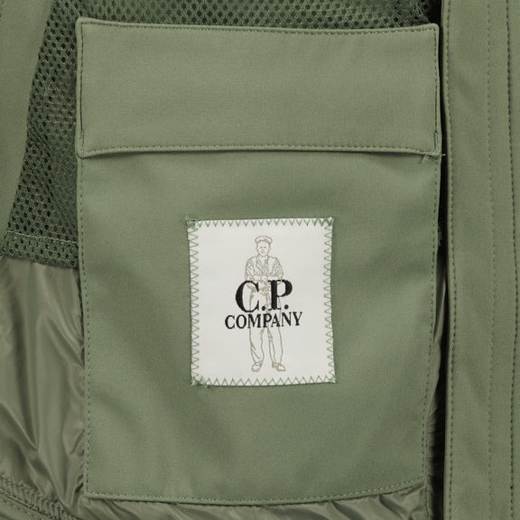 Cp Company Shell-R Hooded Lens Jacket In Agave Green