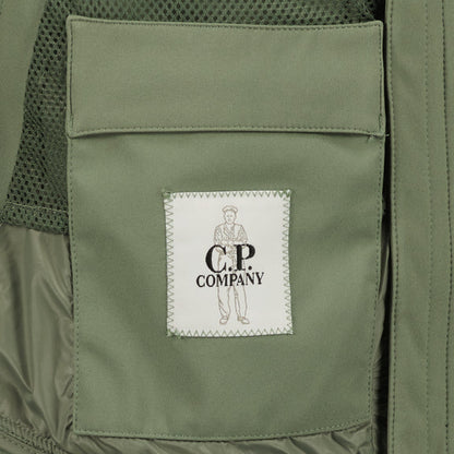 Cp Company Shell-R Hooded Lens Jacket In Agave Green