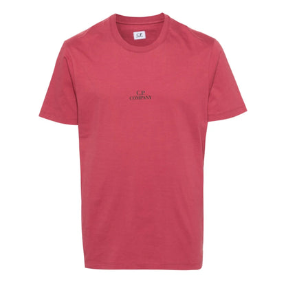 Cp Company 141A 30/1 Jersey Graphic Logo T-Shirt In Red Bud