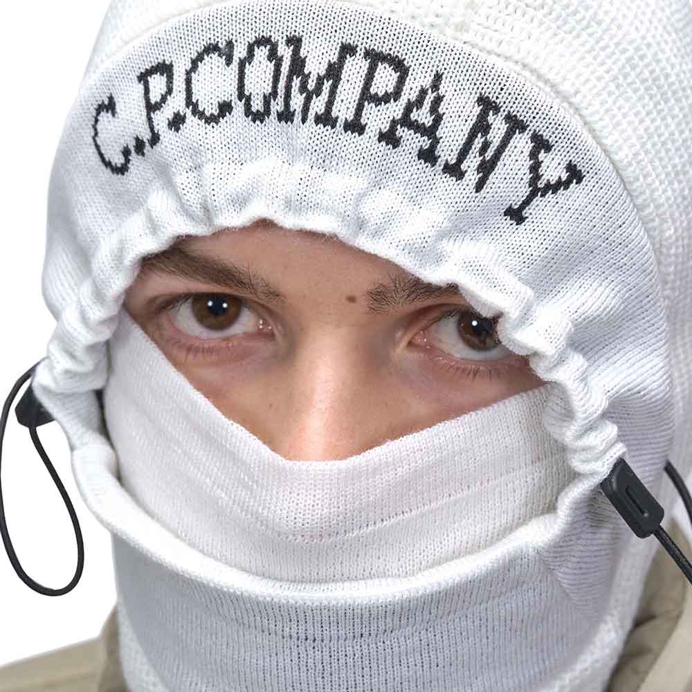 Cp Company Extra Fine Merino Wool Balaclava in White