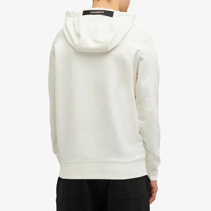 Cp Company 16cm Diagonal Raised Lens Overhead Hoodie In White