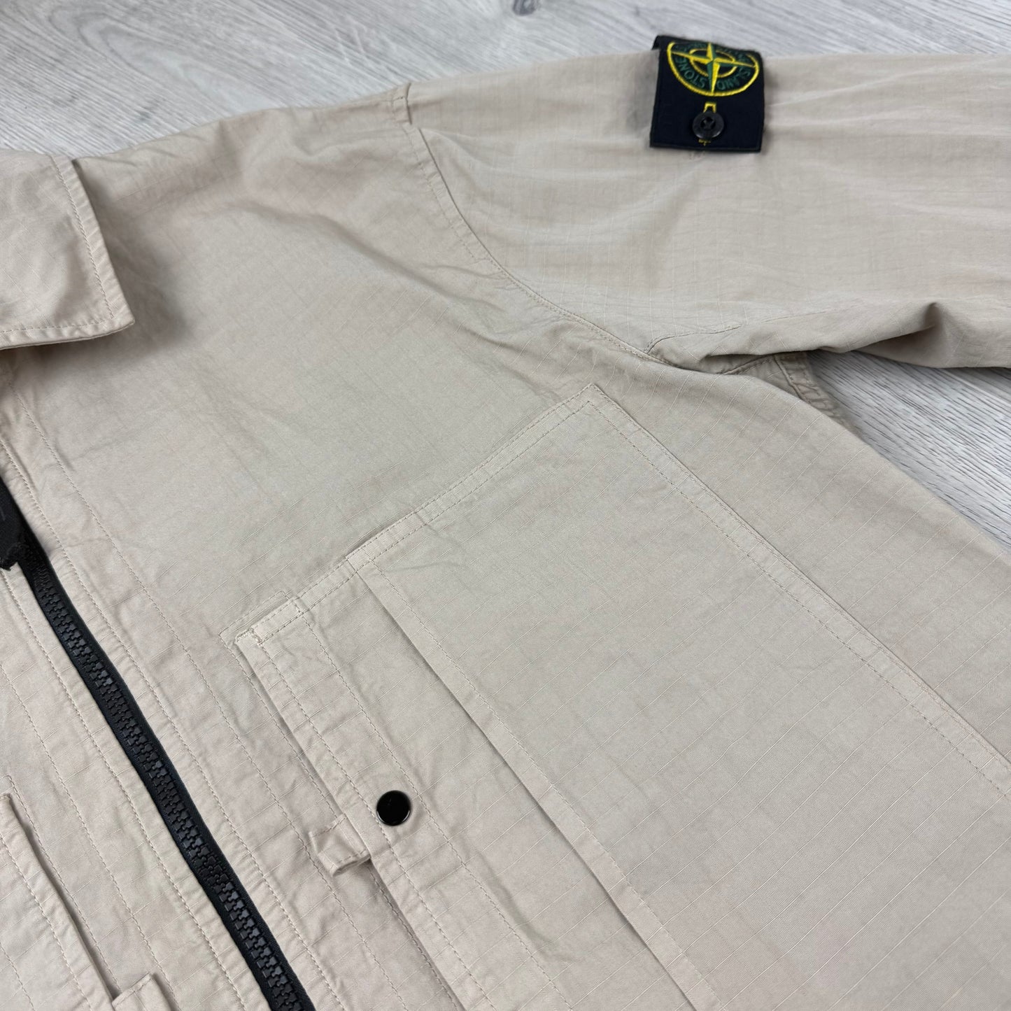Stone Island Ripstop Zip Overshirt - Desert