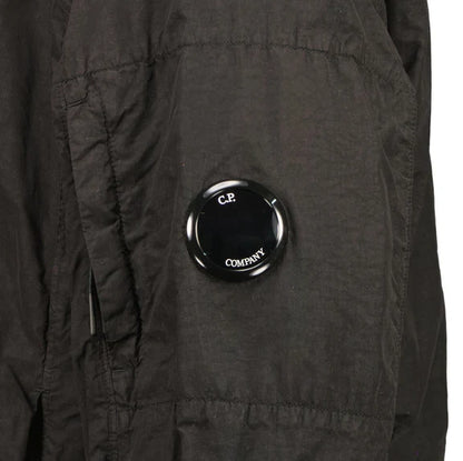 Cp Company Flatt Nylon Reversible Hooded Lens Jacket In Black