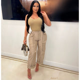 Load image into Gallery viewer, Tesan cargo pants set (Nude)