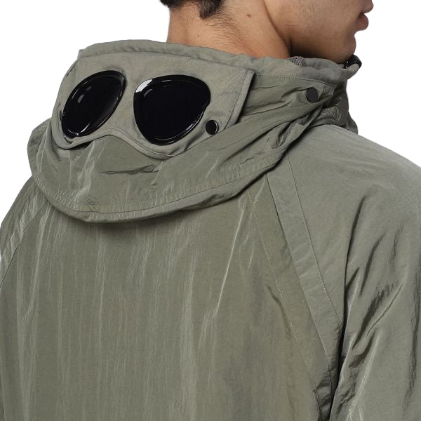 Cp Company Goggle Hooded Chrome Jacket In Bronze Green