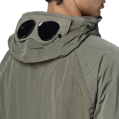 Cp Company Goggle Hooded Chrome Jacket In Bronze Green
