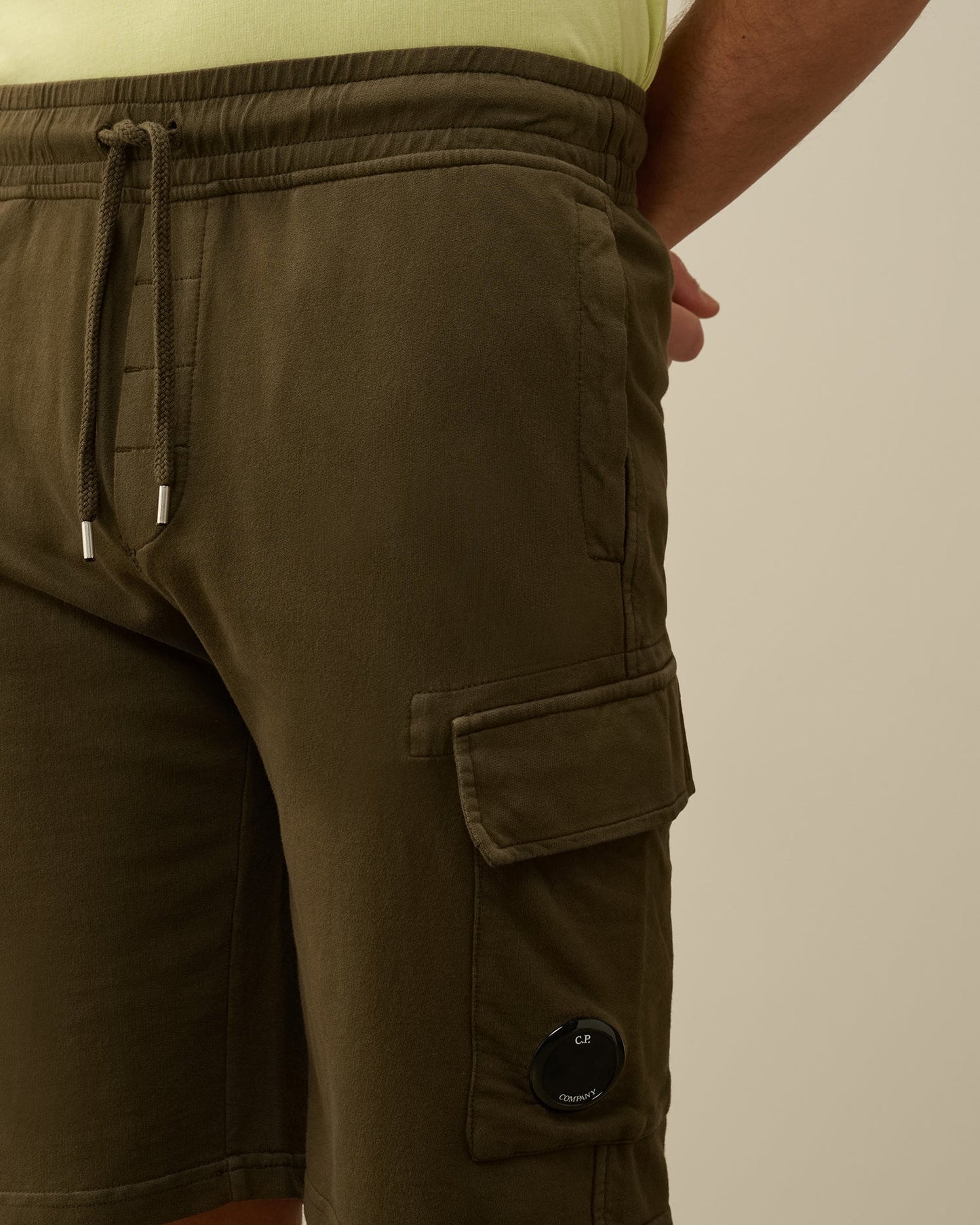 C.P. Company Light Fleece Utility Shorts Ivy Green