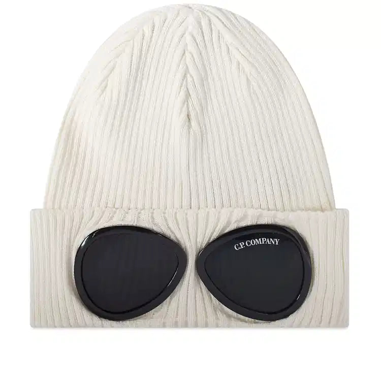 Cp Company Cotton Goggle Beanie In White