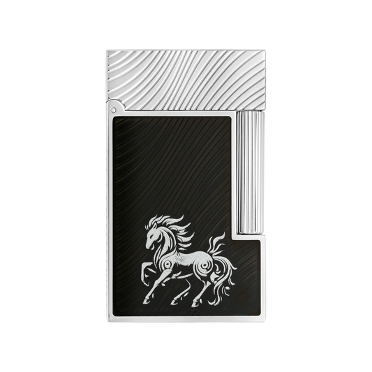 S.T. DUPONT Ligne 2 Horse Mane Guilloche Black/PAL Lighter/Briquet C16088CL