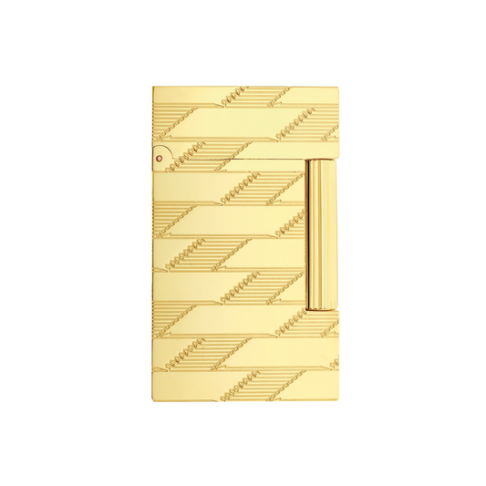 S.T. DUPONT Ligne 2 Monogram 1872 Golden Guilloche Lighter/Briquet C16178