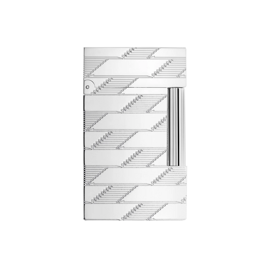 S.T. DUPONT Ligne 2 Monogram 1872 Palladium Guilloche Lighter/Briquet C16180