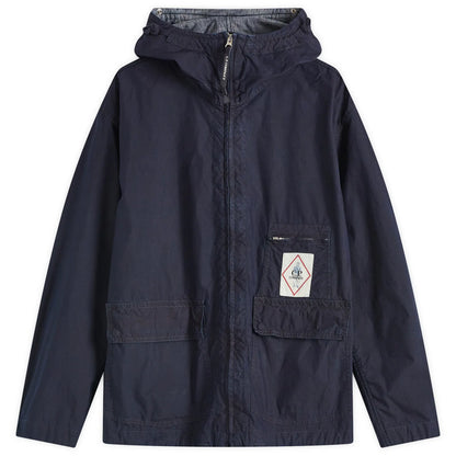 Cp Company 50 Fili Indigo Goggle Jacket In Insignia Blue