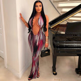 Load image into Gallery viewer, Yette maxi dress (Grey/wine)