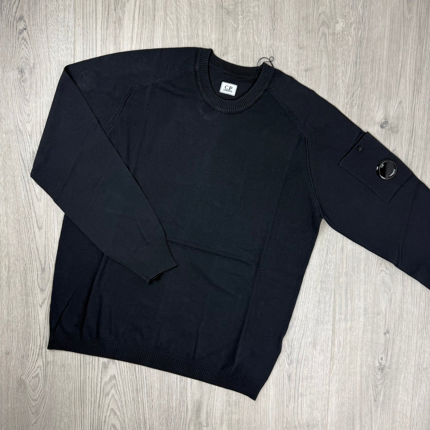 CP Company Cotton Crepe Knit Sweatshirt - Black
