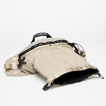 Cp Company Plain Paper Touch Belt Bag In Vintage Khaki with Certilogo