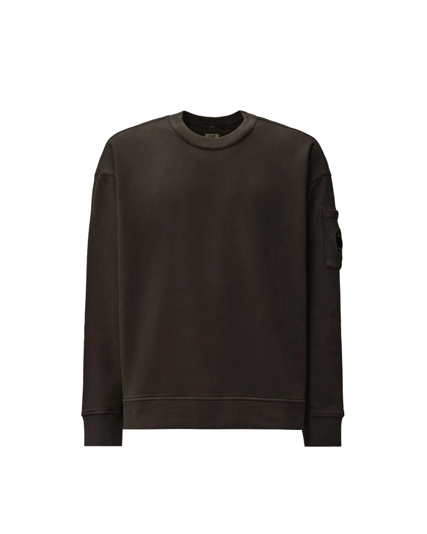 Cp Company 060J Brushed Resist Dyed Lens Sweatshirt In Black Sand