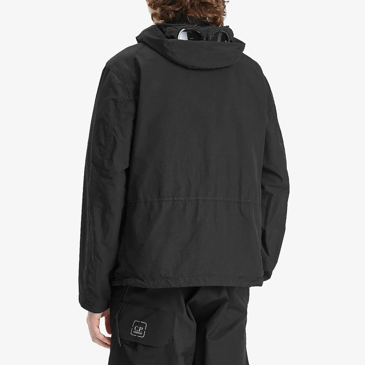 Cp Company Flatt Nylon Goggle Jacket In Black