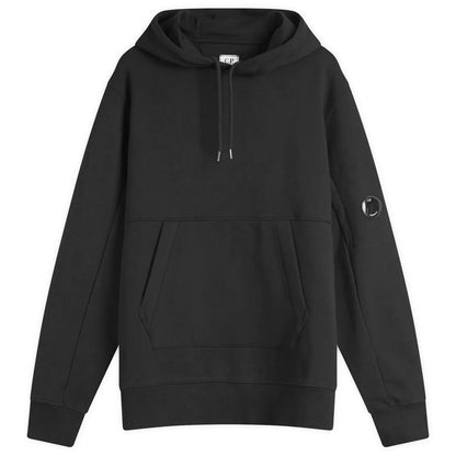 Cp Company Diagonal Raised Lens Overhead Hoodie In Black