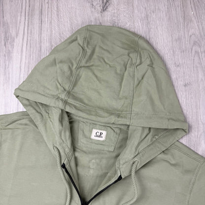 CP Company Light Fleece Zip Hoodie - Moss Gray