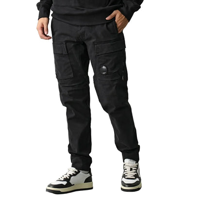 Cp Company 231A Satin Stretch Lens Cargo Pants In Black