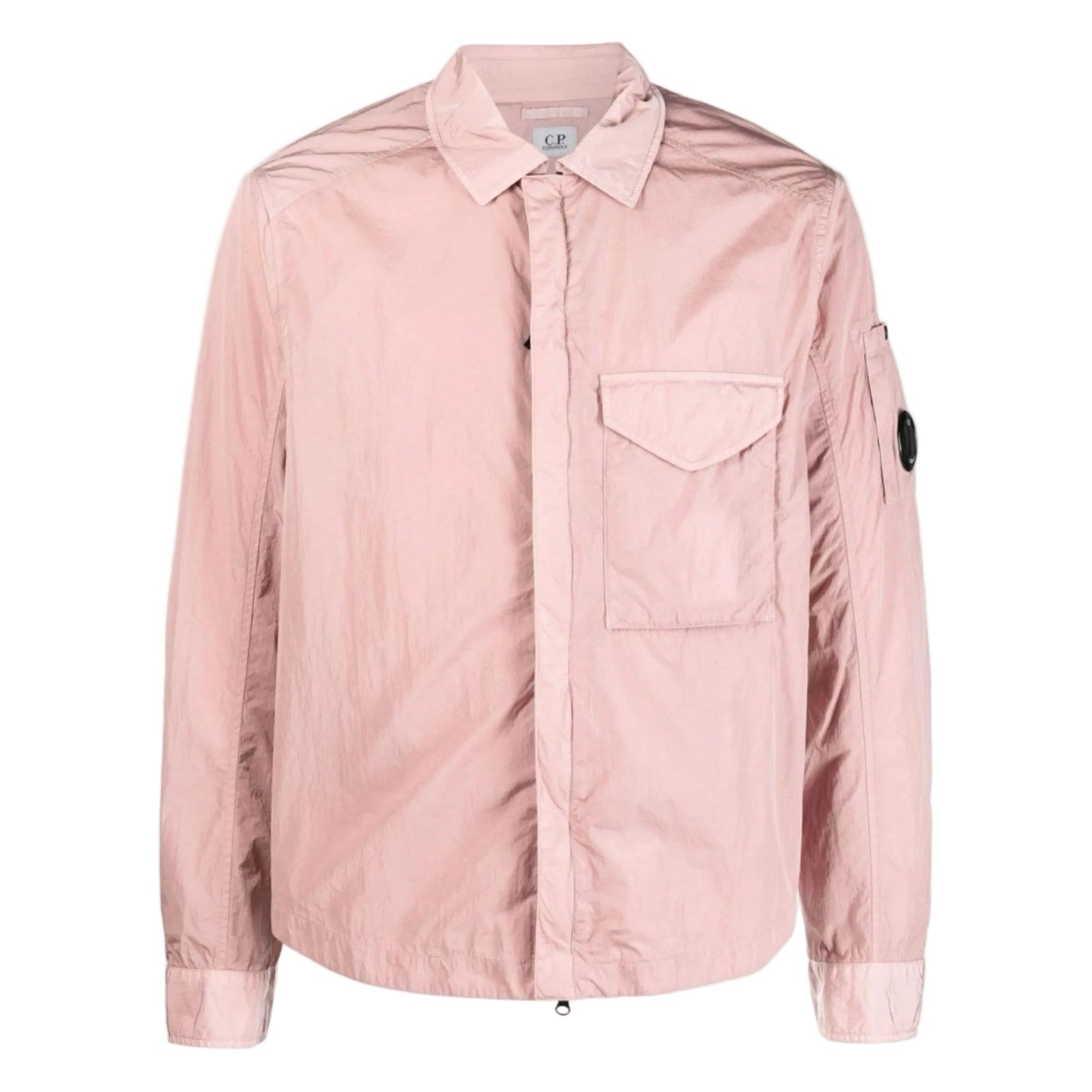 Cp Company 095A Chrome-R Full Zip Overshirt Misty Rose with Certilogo