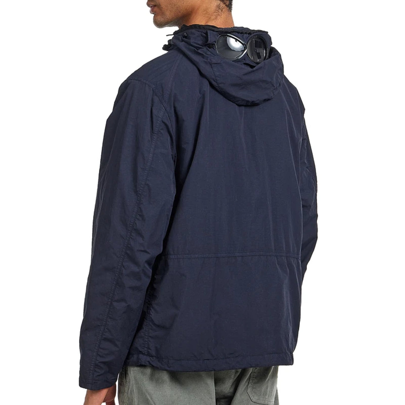 Cp Company Flatt Nylon Goggle Jacket In Navy