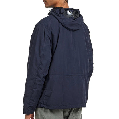 Cp Company Flatt Nylon Goggle Jacket In Navy
