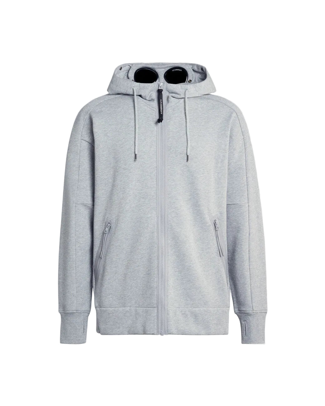 Cp Company Goggle Full Zip Hoodie In Grey M93