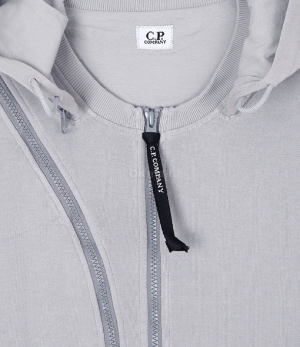 Cp Company 024A Hooded Sweatshirt In Drizzle Grey