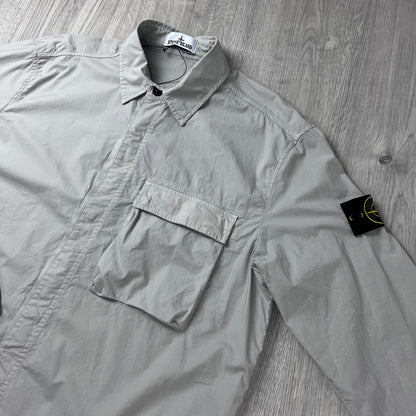 Stone Island 'Paracadute' Zip Overshirt - Pearl Grey