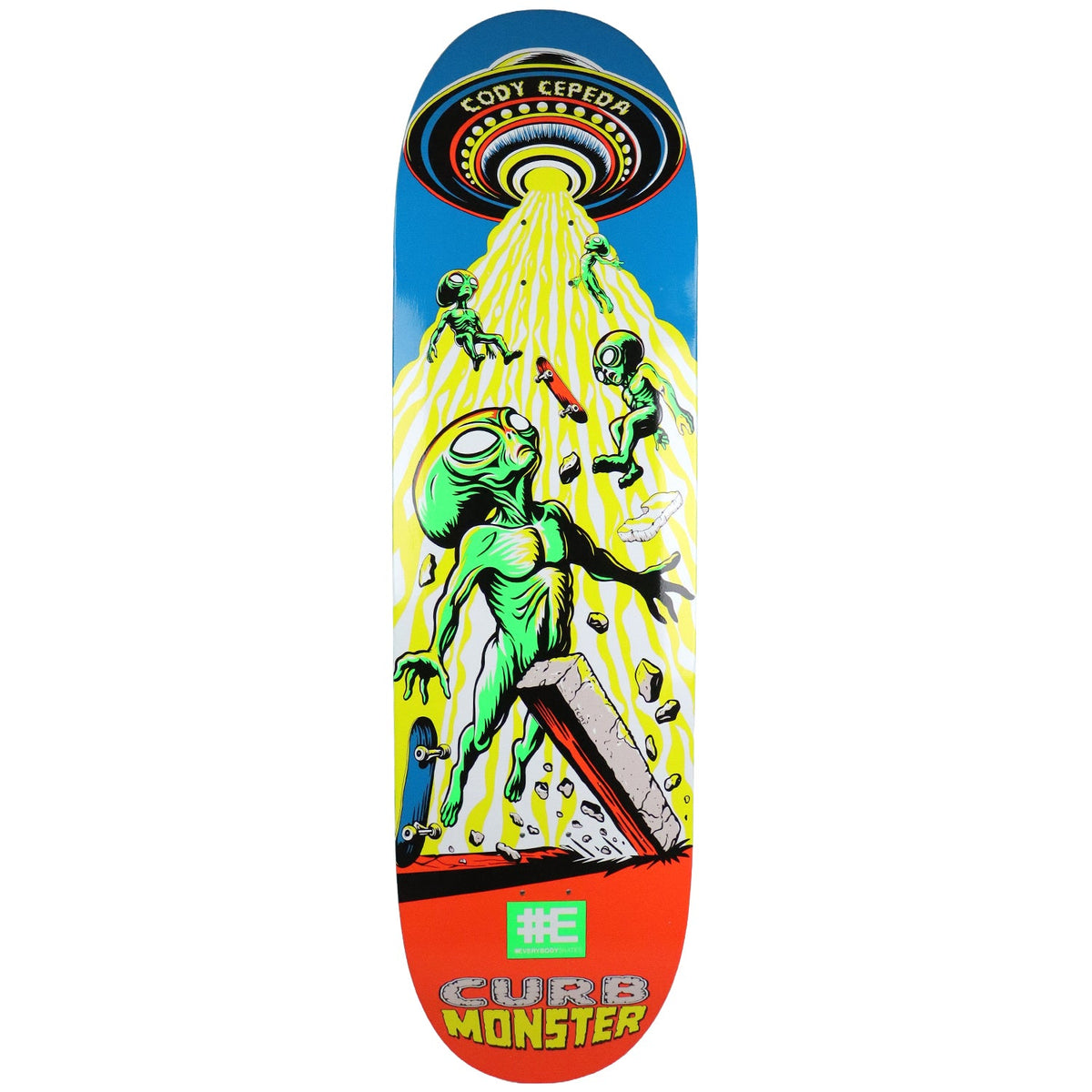 Everybody Skates Skateboard Deck Cody Cepeda Curb Monster Big Board 10.75" x 40"