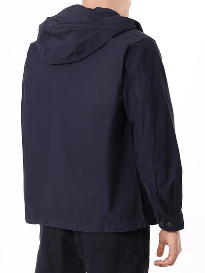 Cp Company 156A Ottoman Hooded Lens Overshirt In Navy