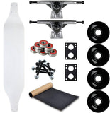 Load image into Gallery viewer, Moose Longboard Complete 8" x 40" Canadian Maple Drop Down Dipped White