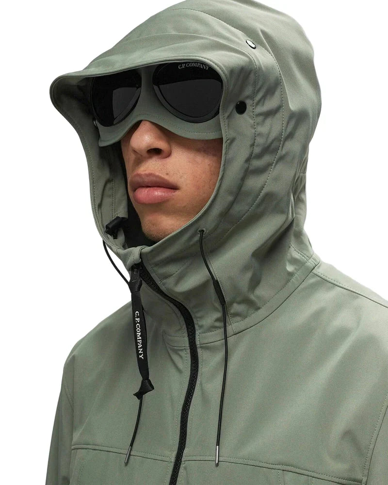 Cp Company S/S Goggle Soft Shell Jacket In Agave Green