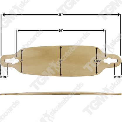 Moose Longboard Complete 9" x 36" Drop Through Stained Green