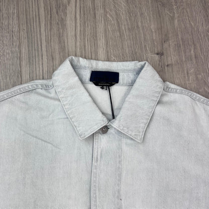 Stone Island Bleached Denim Jacket - Blue
