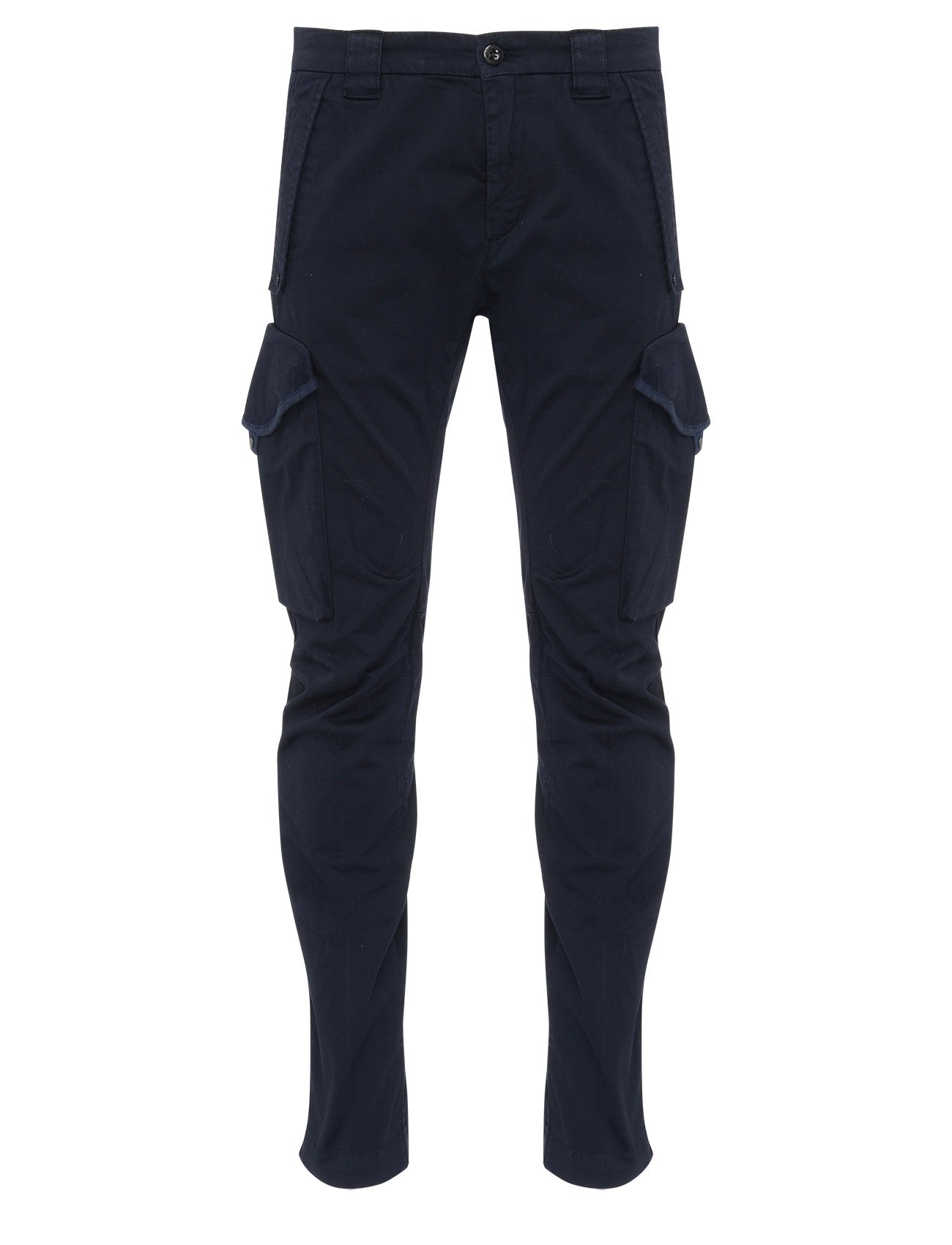 Cp Company 058A Stretch Satin Lens Cargo Pants In Navy