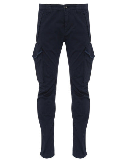 Cp Company 058A Stretch Satin Lens Cargo Pants In Navy