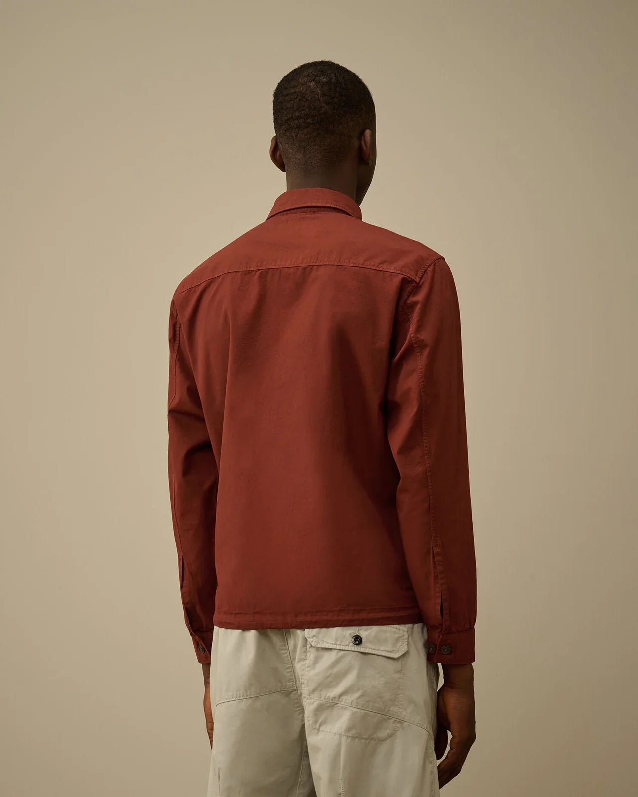 Cp Comapny 142A Organic Cotton Gabardine Overshirt With Certilogo Sable
