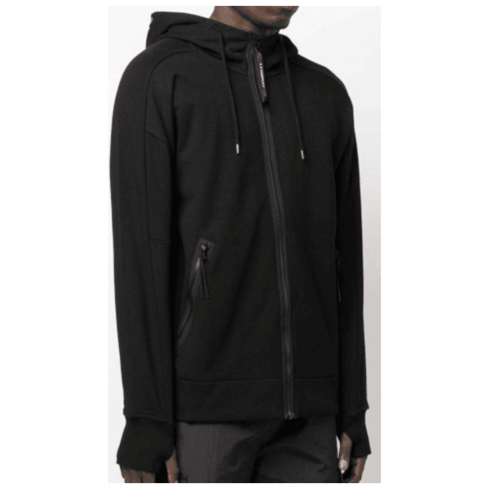 Cp Company Goggle Full Zip Hoodie In Black