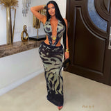 Load image into Gallery viewer, Indigo resort dress (Black/green)