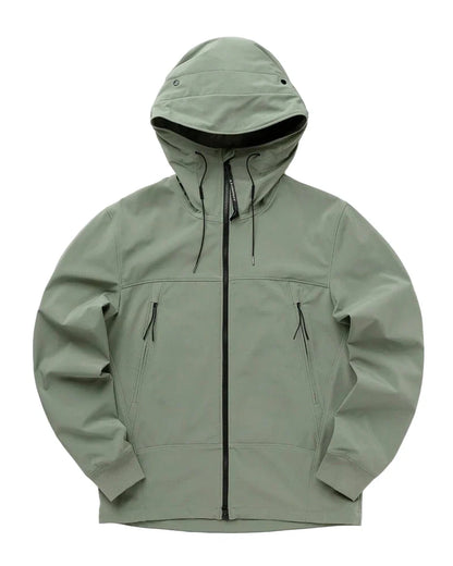 Cp Company S/S Goggle Soft Shell Jacket In Agave Green