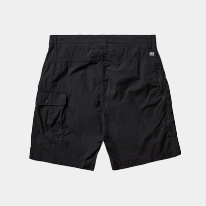 Cp Company 111A 50 Fili Lens Cargo Shorts In Black