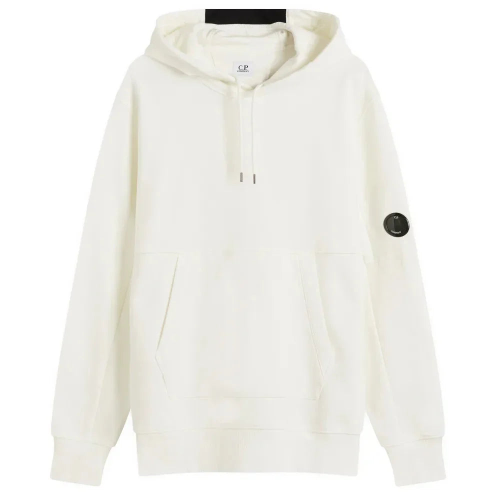 Cp Company 16cm Diagonal Raised Lens Overhead Hoodie In White